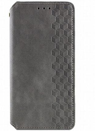 Кожаный чехол-книжка getman cubic (pu) для xiaomi poco x8 pro max серый