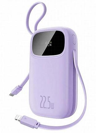 Портативное зу power bank baseus enerfill fc31 pd22.5w with cables 10000 mah (ppqd3) nebula purple