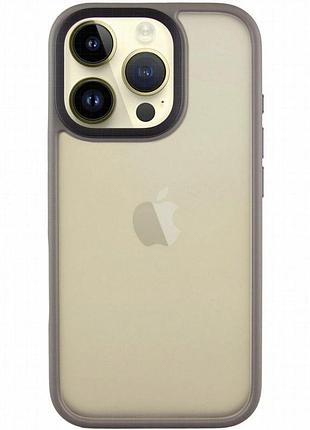Tpu+pc чехол metal buttons для apple iphone 16 pro (6.3") серый / grey