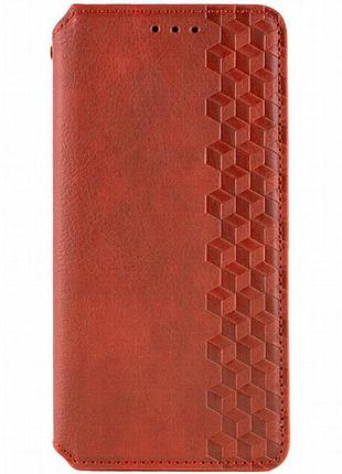 Кожаный чехол-книжка getman cubic (pu) для xiaomi redmi 13 4g / poco m6 4g красный