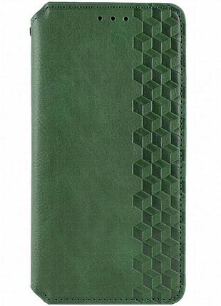 Кожаный чехол-книжка getman cubic (pu) для samsung galaxy a55 зеленый