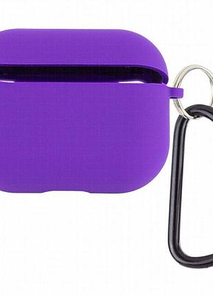 Силиконовый футляр с микрофиброй для наушников airpods 4 фиолетовый / ultra violet