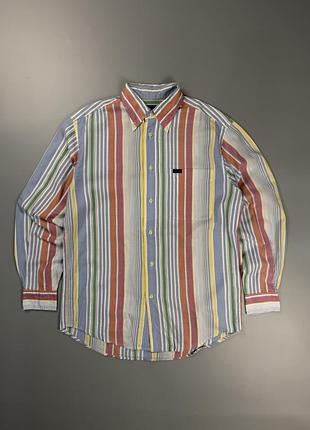 Сорочка façonnable multi stripe oxford shirt сорочка в смужку оксфорд квітчаста
