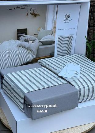 Стильна постільна білизна текстурний льон 7