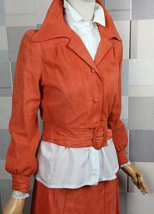 Колекційний вінтажний костюм із натуральної замші del costa paris (made in france), 1970-ті