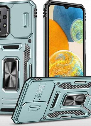 Ударопрочный чехол camshield army ring для samsung galaxy a23 4g зеленый / light green