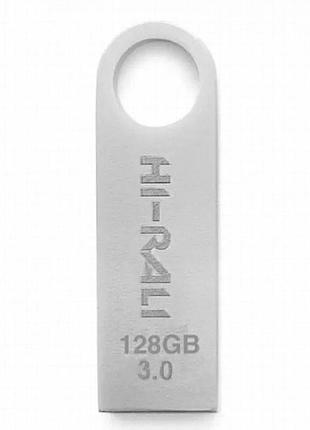 Флеш-накопитель hi-rali shuttle usb 3.0 серебряная серия — 128gb серебряный