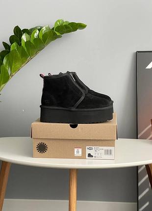 Уггі ugg neumel platform zip slipper black 5