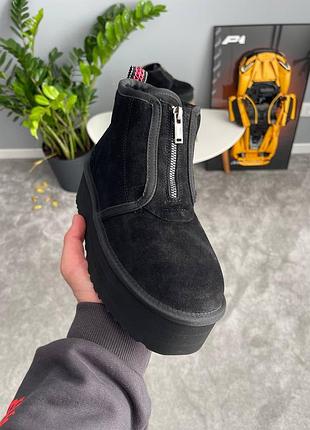 Уггі ugg neumel platform zip slipper black 4