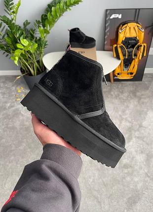 Уггі ugg neumel platform zip slipper black 7