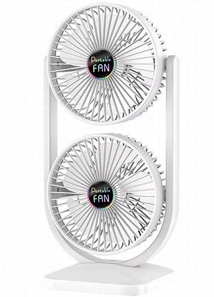 Настольный вентилятор s30 dual-fan 3000mah white