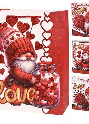Пакет подарочный m love you 26*32*10см бумажный r98086 тм stenson