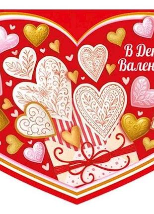 Валентинка двойная в день св.валентина 31х21.3см 1шт/уп смг-674у тм этюд