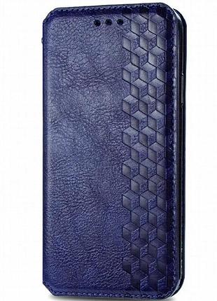 Кожаный чехол-книжка getman cubic (pu) для xiaomi redmi 9a синий