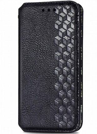 Кожаный чехол-книжка getman cubic (pu) для xiaomi redmi note 9 / redmi 10x черный