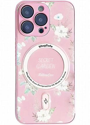 Tpu+pc чехол secret garden with magnetic fit для apple iphone 16 pro max (6.9") pink