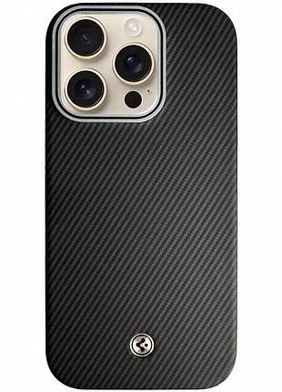 Чехол sgp pc+leather with magnetic fit для apple iphone 16 pro (6.3") carbon