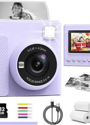 Детский фотоаппарат с мгновенной печатью 12 мп tiatua children’s camera x2 детская цифровая камера