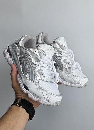 Кожаные кроссовки asics gel-nyc • white / grey