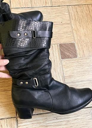 Кожаные зимние сапоги р.40 2
