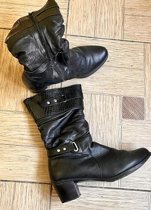 Кожаные зимние сапоги р.40 5