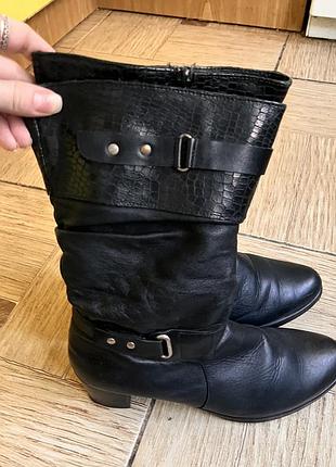 Кожаные зимние сапоги р.40 6