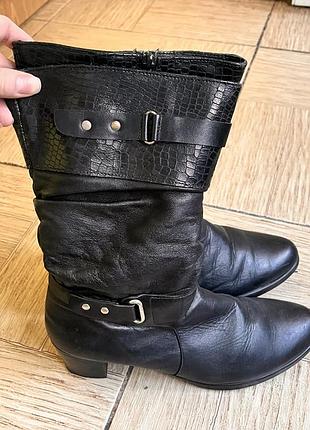 Кожаные зимние сапоги р.40