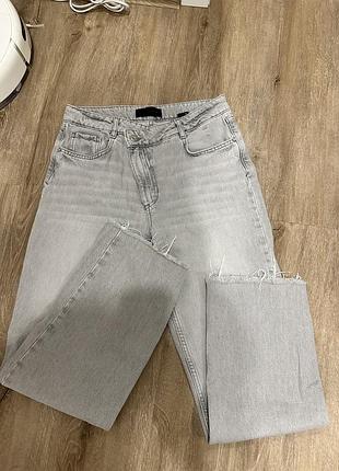 Джинси жіночі zara прямі до щиколотки, світло-сірі