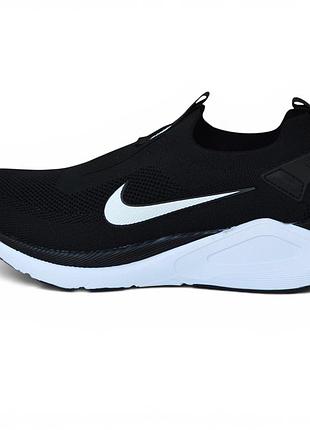 Nike black white мокасини чорні з білим