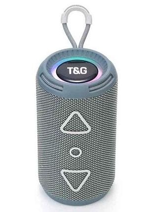 Портативная колонка bluetooth tg656 с rgb подсветкой, speakerphone, радио, grey тм tg