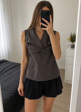 Винтажный жилет iro collection été 2003 100% хлопок fr 38