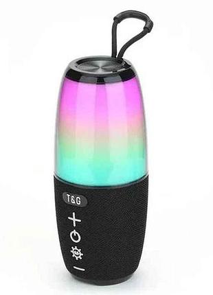 Портативная колонка bluetooth tg644 с rgb подсветкой, speakerphone, радио, black тм tg