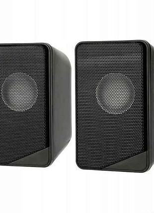 Колонка компьютерная 2.0 s2 usb 3.5 черные 6w тм t-wolf