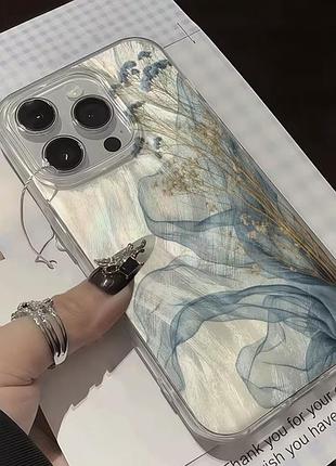 Чохол apple для iphone 16 pro прозорий з абстрактним малюнком