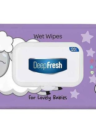 Влажные салфетки 120шт д/детей lovely babies little lamb (клапан) тм deep fresh