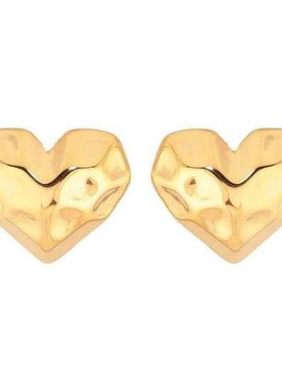 Сережки пусети ttm stainless steel 14к пусети сердечка (312562) тм xuping