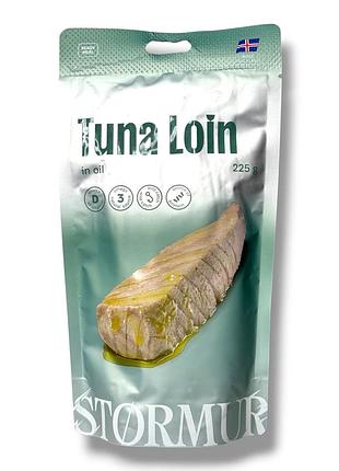Філе тунця в олії stormur tuna loin in oil (тунцовий лойн), 225 г (з дерев'яною ложкою)