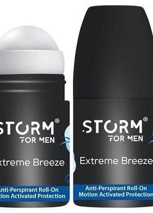 Чоловічий роликовий дезодорант-антиперспірант storm extreme breeze 50 мл