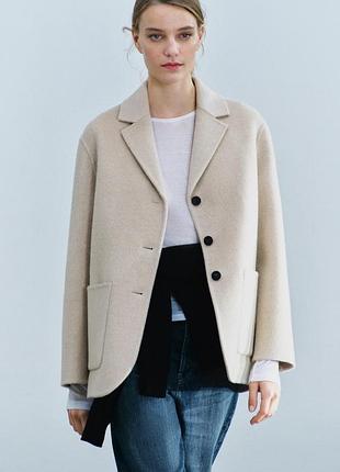 Короткое пальто zw collection с шерстью