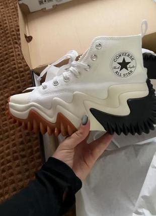 Кеди жіночі converse run star motion white, білі, розмір 37.5-38, текстиль