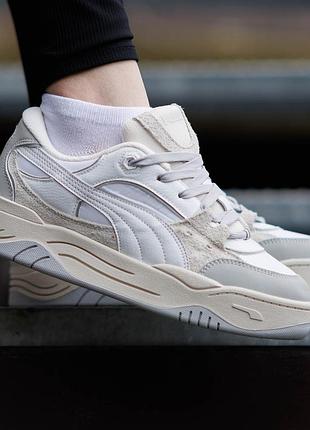 Жіночі кросівки puma 180 nd білі зручні топові з натуральної замші повсякденні демісезонні трендові для дівчат сучасні пума