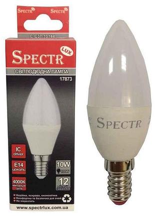 Лампа светодиодная 10w e14 дс 4000k 900lm c-c37-10144 (17873) тм spectr lux