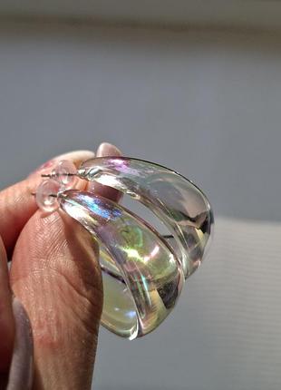 Серьги полупрозрачные с отливом хамелеон