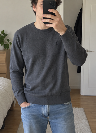 Мужской свитер polo ralph lauren pima cotton серый s