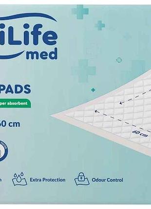 Пелюшки для дорослих 30 гігієнічні поглинаючі med super 60х60смшт тм actilife