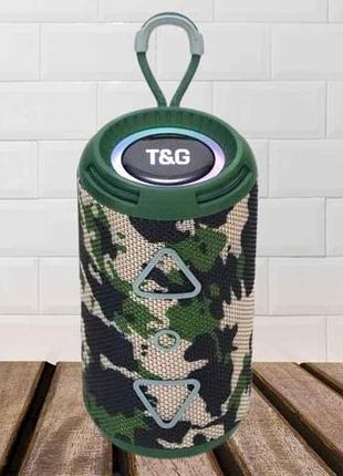 Портативная колонка bluetooth tg656 с rgb подсветкой, speakerphone, радио, camouflage тм tg