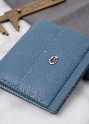 Стильный женский кошелек среднего размера из натуральной кожи st leather 19497 бирюзовый