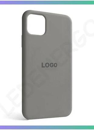 Силіконовий чохол для apple iphone 11 pro max сірий накладка з логотипом для смартфона з відкритою кам sku_stcom_2710000312772