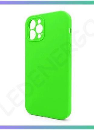 Силіконовий чохол для apple iphone 12 pro max закрита камера без логотипу накладка для смартфона салат sku_stcom_2710000258452