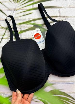 Бюстик чорний формована чашка на пишні груди m&s 💞 75к